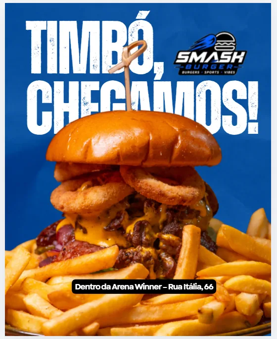 Arte da Smash Burger anunciando a chegada em Timbó
