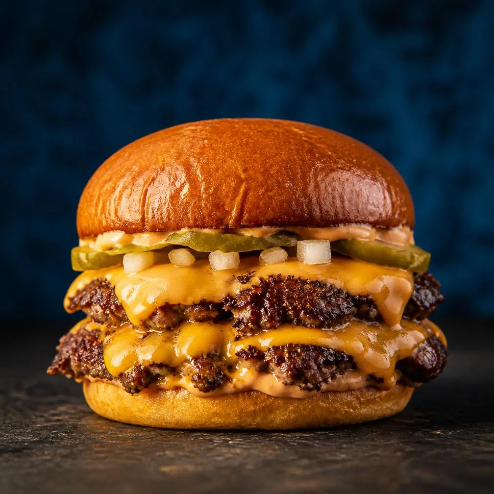 Smash Duplo Burger, hambúrguer artesanal com dois discos de carne Angus