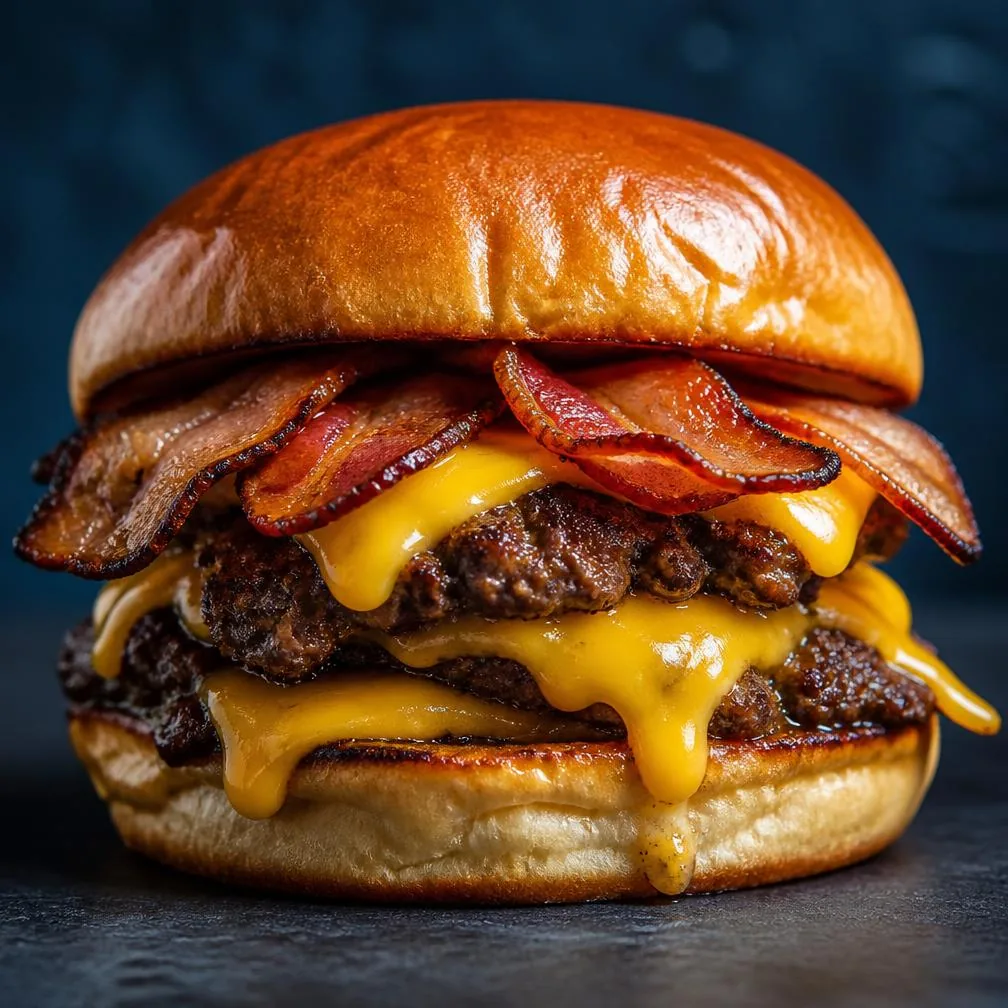 Smash Bacon, hambúrguer artesanal com bacon crocante e queijo derretido
